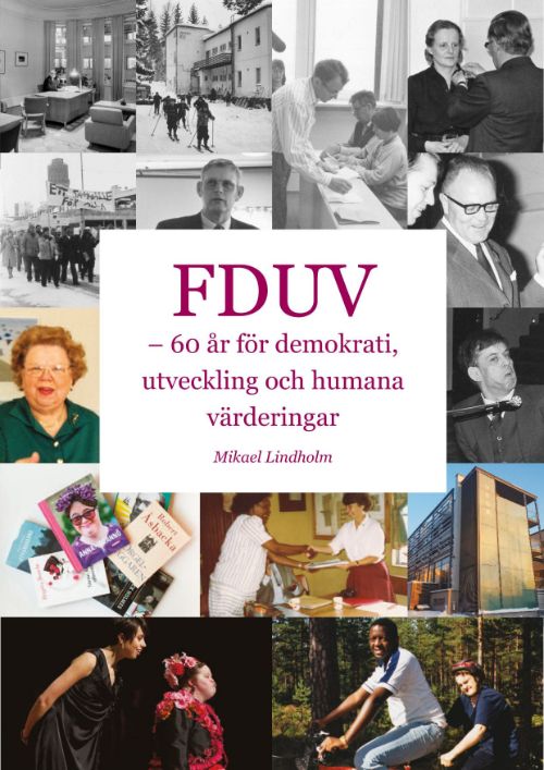 Pärmen på boken FDUV – 60 år för demokrati, utveckling och humana värderingar.