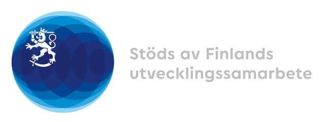 Logotyp - stöds av Finlands utvecklingssamarbete. 