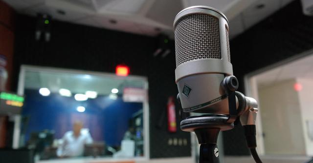 Mikrofon i radiostudio.