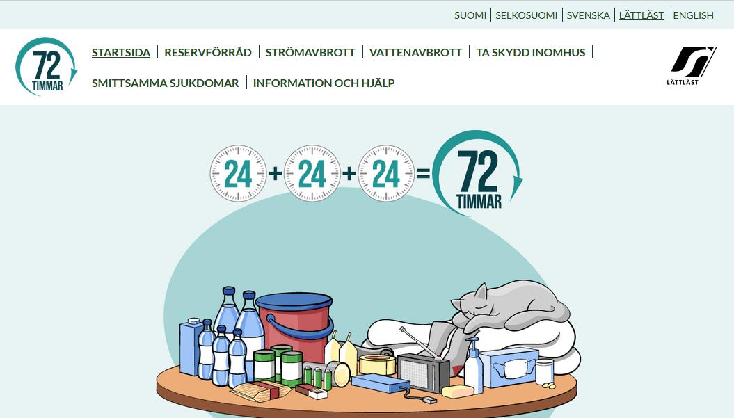Skärmklipp från de lättlästa sidorna på 72 timmar.