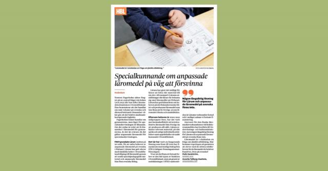 Bild på insändaren i Hbl.